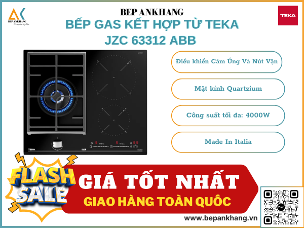  Bếp 3 vùng nấu Gas kết hợp từ Teka JZC 63312 ABB - Made In Italia